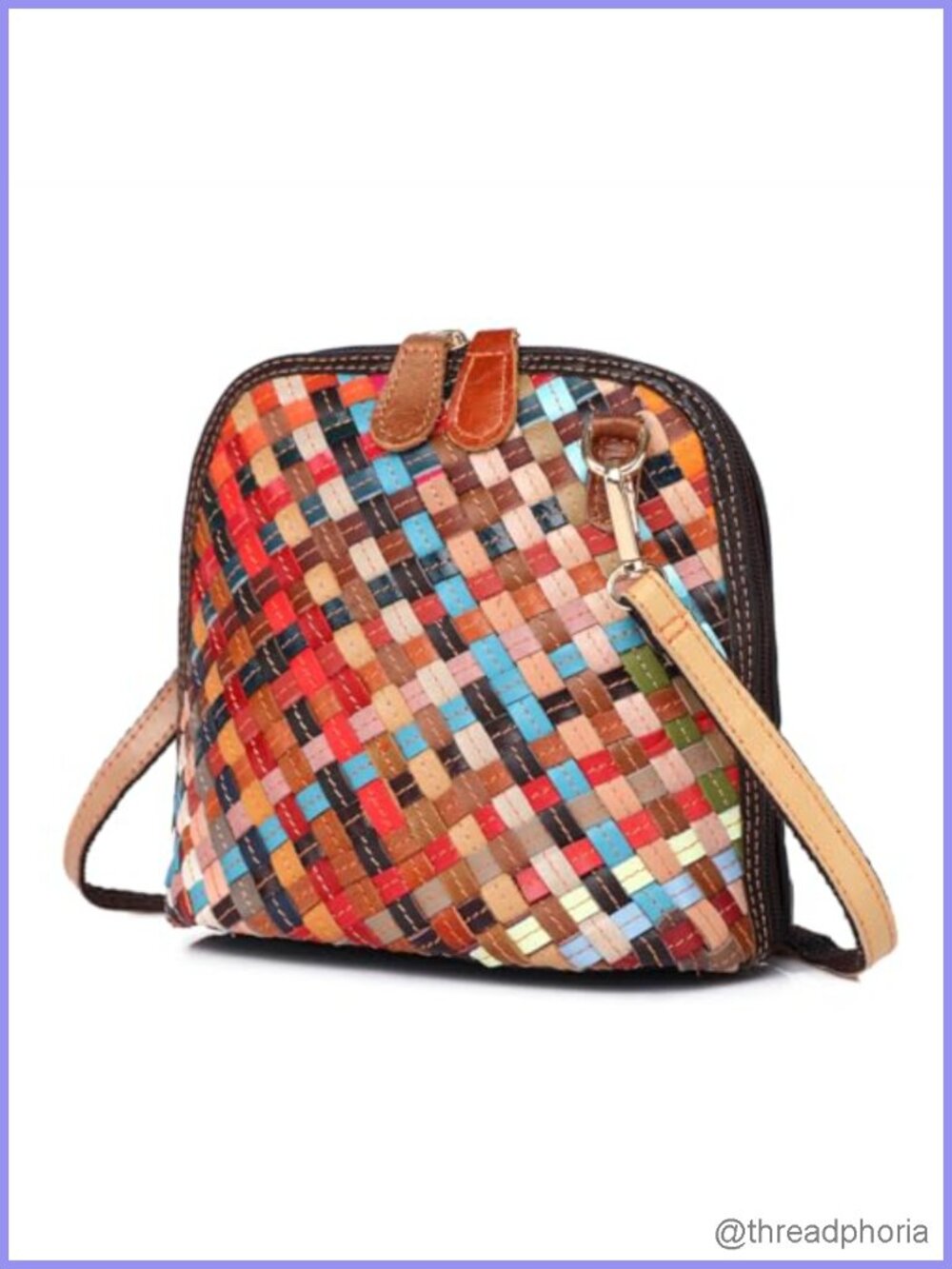Women's Small Leather Crossbody Bag Detachable Sling Purse Handmade